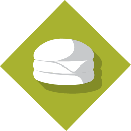 Burger icon on green background