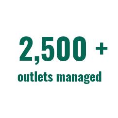 2,500 outlets managed