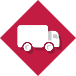 Truck icon on red background